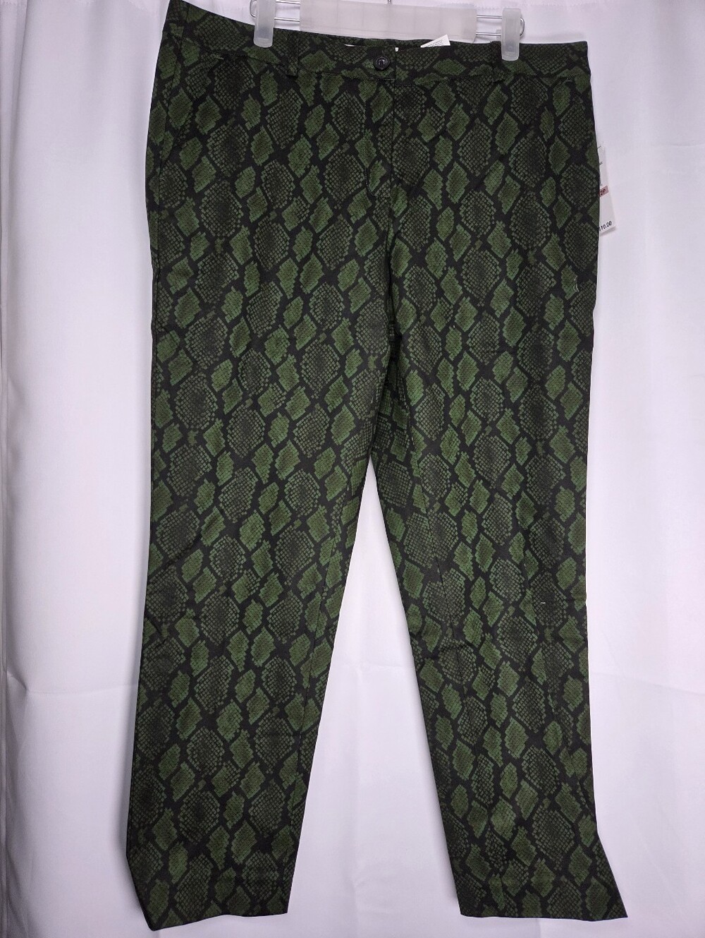 Michael Kors NEW Snake Print Green Black Pants Women's 12 Petite  $110